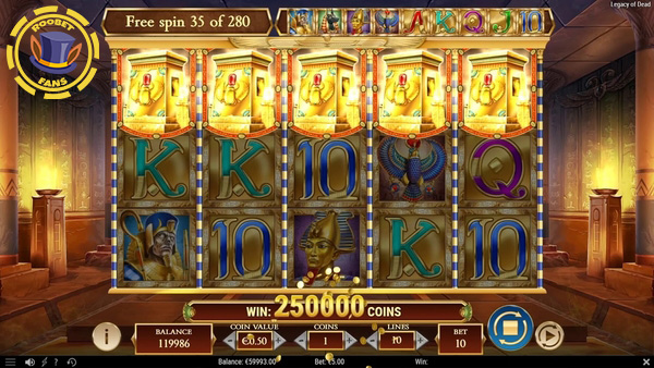 Legacy of Dead slot at Roobet